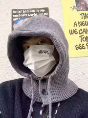 Korean Balaclava Hat for Men, Winter Warm Hat and Scarf Integrated, Couple Style Ear Protection Wool Knitted Hat - Image 2