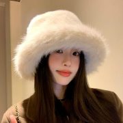 Women's Winter Plush Hat, Thick Warm Fashion Ear Protection Fisherman Hat, Mink-like Fur Windproof Cold-proof Mongolian Basin Hat