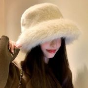 Women's Winter Plush Hat, Thick Warm Fashion Ear Protection Fisherman Hat, Mink-like Fur Windproof Cold-proof Mongolian Basin Hat - Image 2