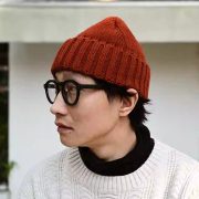 American Retro Wool Hat, Unisex Autumn Winter Warm Wool Blend Knitted Hat, Street Style Sailor Cold Weather Hat