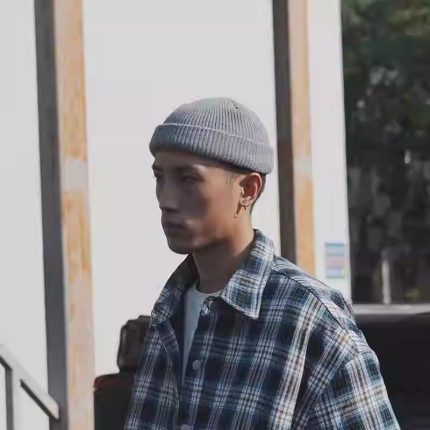 Autumn Winter Solid Color Warm Knitted Wool Hat for Men and Women, Japanese Retro Dandy Style Beanie, Skull Cap, Sailor Hat